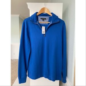 Men’s Blue Lightweight Linen Blend Sweatshirt